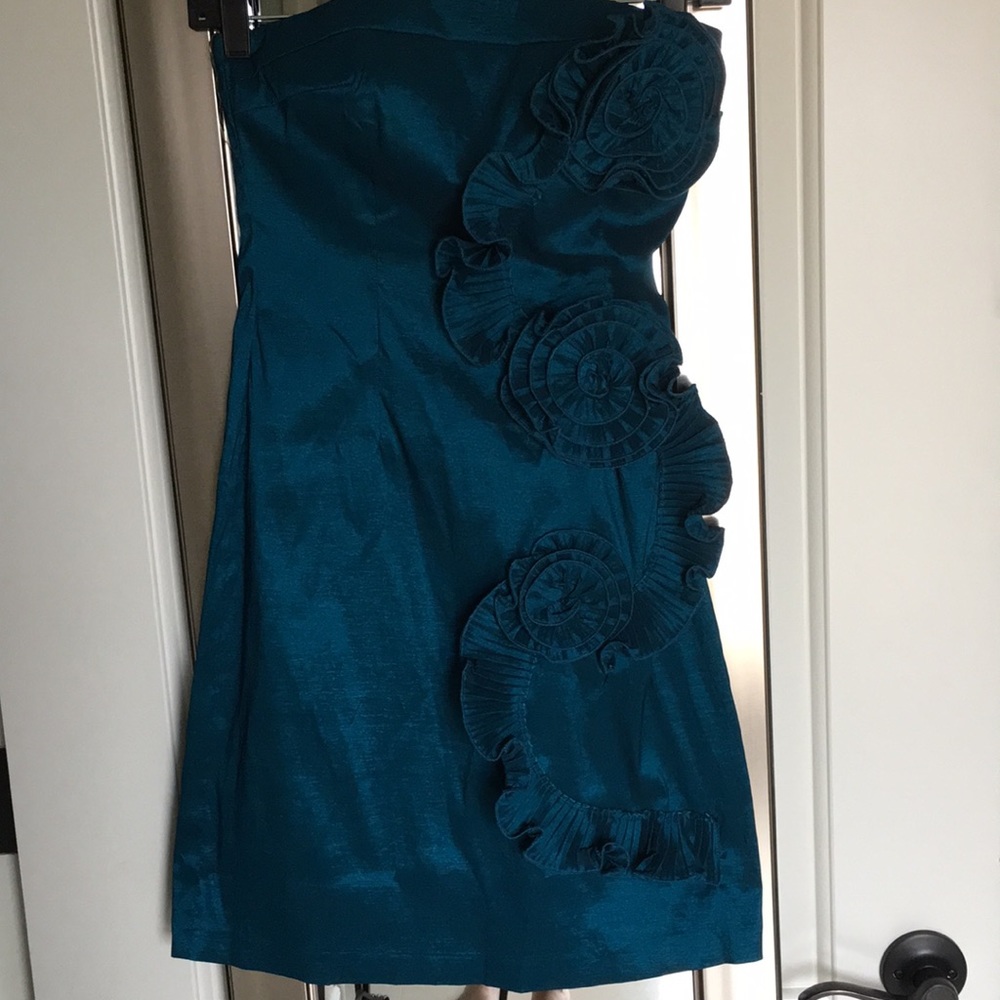 NWOT turquoise strapless dress